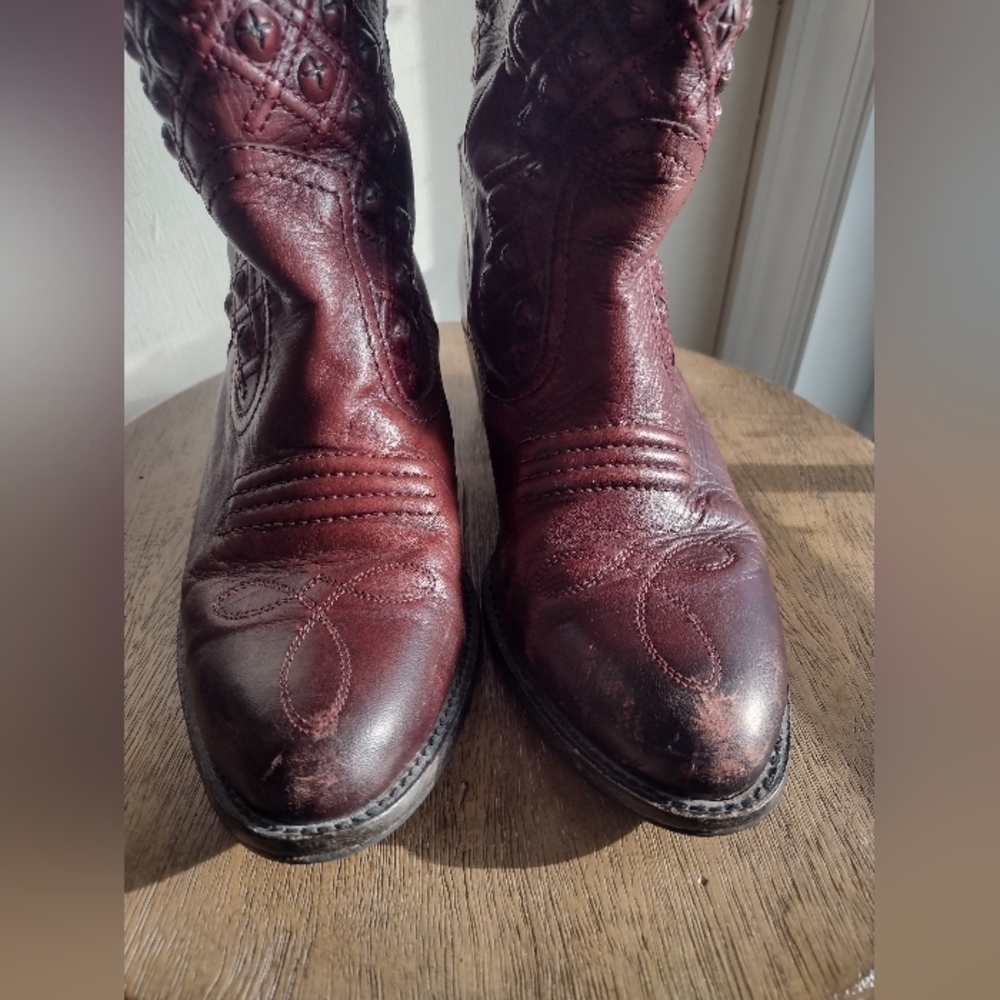 Lucky Brand Leather Madonna Studded Cowboy Cowgirl Grunge Moto Size 7 to 7.5 - Picture 10 of 12